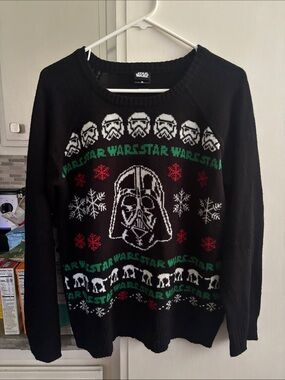 Star Wars Black Sweater with White Darth Vader and Green Accents